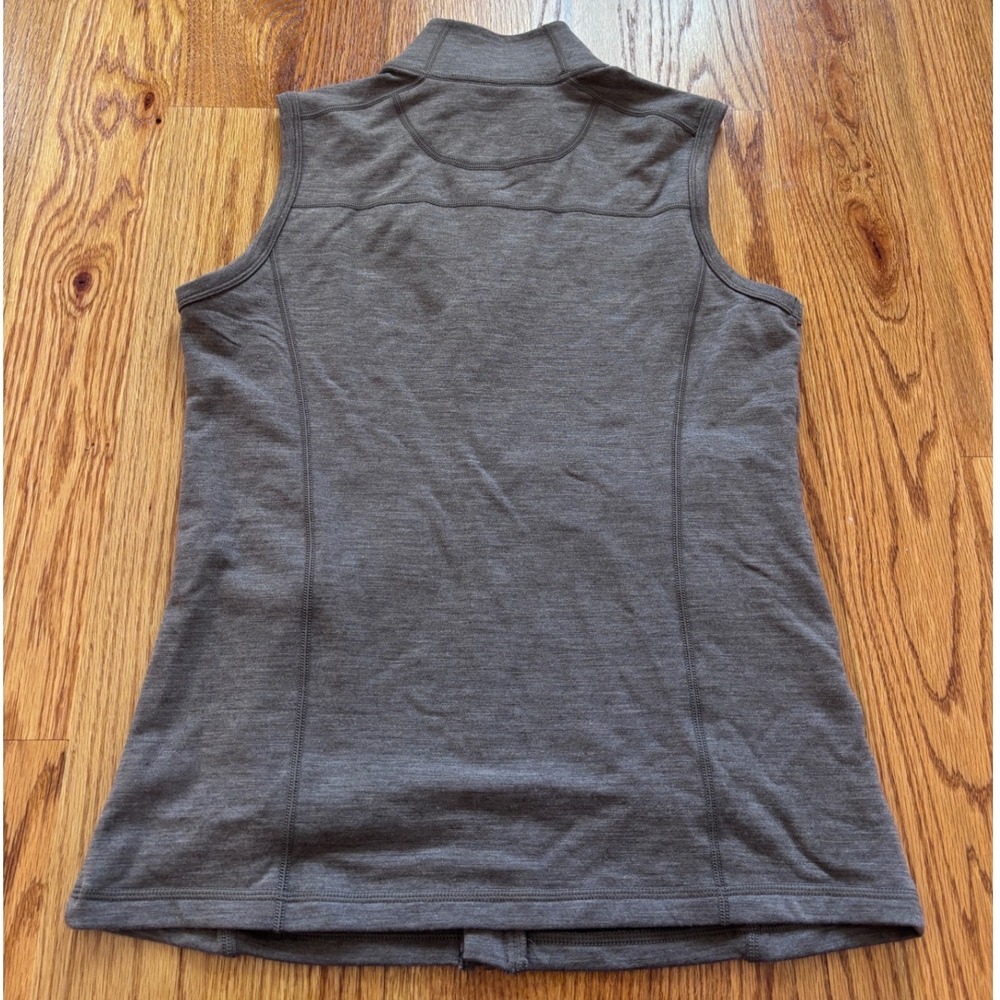 Woolx Merino Wool Blend Full Zip Vest Brown Mock Neck Pockets Womens Medium - Picture 6 of 6